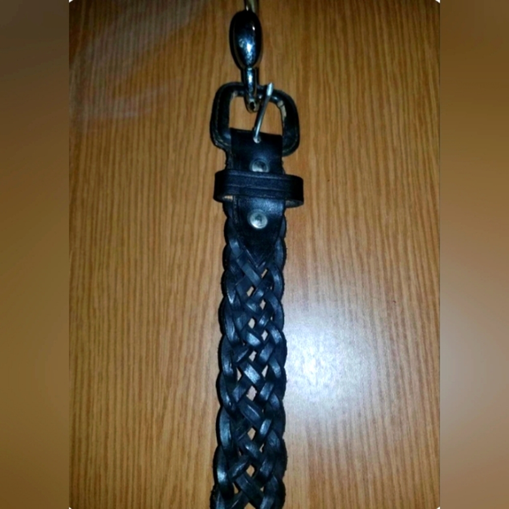 Faux Leather Braided Belt EUC
